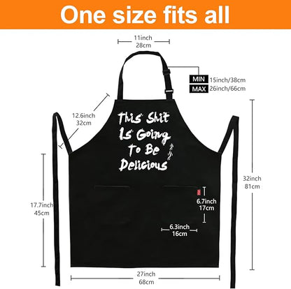 BBQ Funny Apron for Men, Chef Bib Apron - Image 4