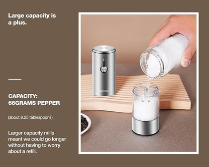 Electric Salt and Pepper Grinder Set, USB Rechargeable Automatic Pepper Mill - Image 4