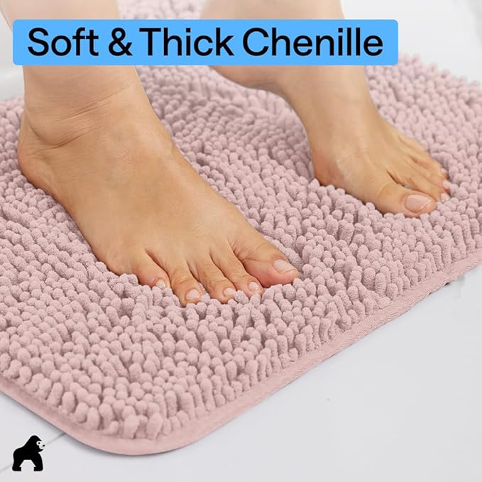 GORILLA GRIP Bath Rug Mat 30x20, Thick Soft Absorbent Chenille, Quick Dry - Image 4