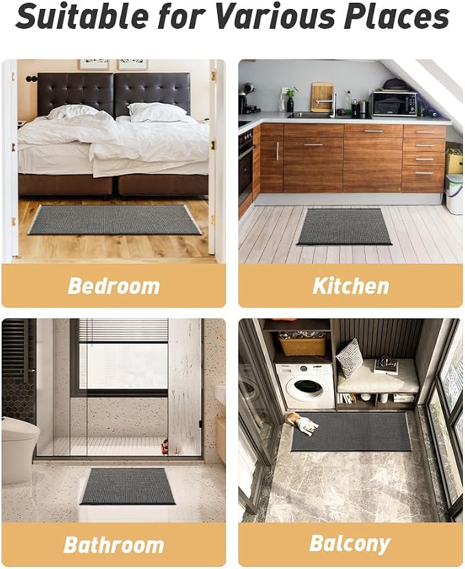 AMOAMI Upgraded Waffle Runner Rug Super Absorbent Non Slip Bath Mats - Image 7
