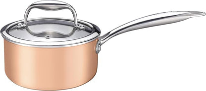 1-Quart Saucepan with Lid, Tri-Ply Stainless Steel Pot with Stay-Cool Handle & by Unknown