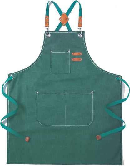 Tosewever Canvas Cross Back Chef Cotton Aprons by Tosewever