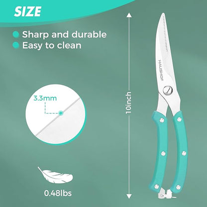 HAUSHOF Kitchen Shears for Food, Heavy Duty Poultry Shears, Stainless Steel - Image 7