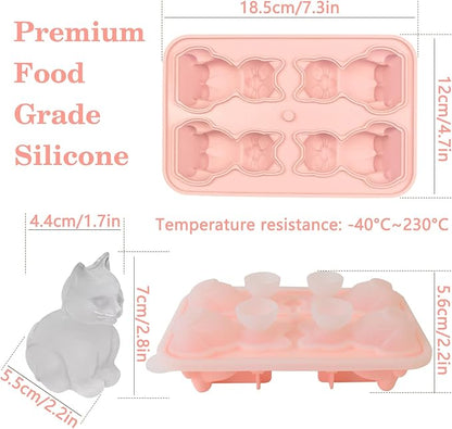 Cat Ice Cube Tray Silicone Large Ice Cube Mold, Fun Shapes Ice Cube Trays - Image 6