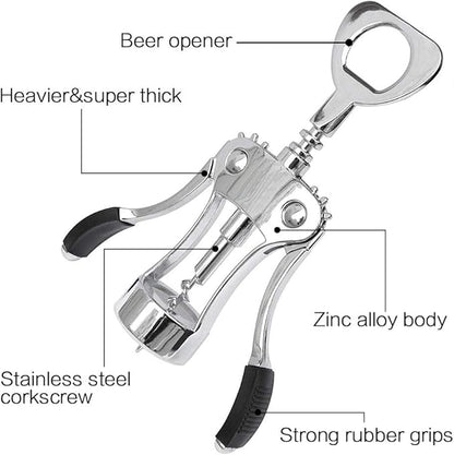 Foho Best Wing Corkscrew Wine Bottle Opener Luxury Waiter Corkscrew - Image 2