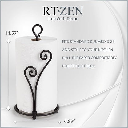 RTZEN Matte Black Paper Towel Holder Countertop - Image 5