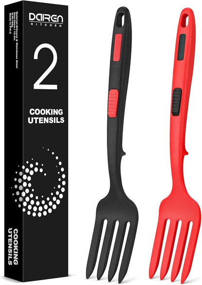 Silicone Flexible Cooking Fork, 11.6 Inch Heat Resistant, Large Non Stick by DaiRenKitchen