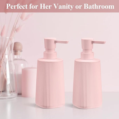 Pink 2 Pack Hand Soap Dispensers Set - Image 3