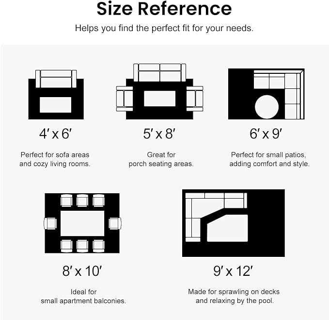 Smiry Waterproof Outdoor Rug 9X18 ft, Reversible Plastic Straw Patio Camping - Image 8