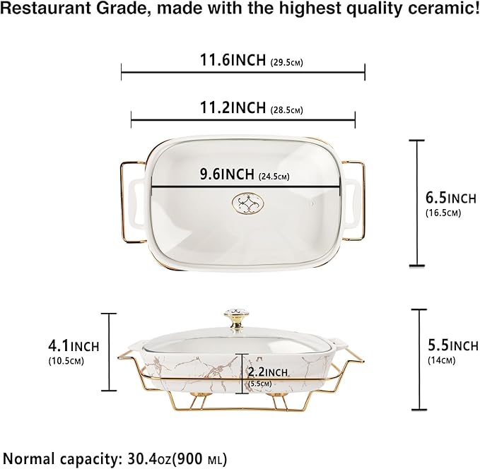 10" x 6" Ceramic Casserole Dish - Image 2