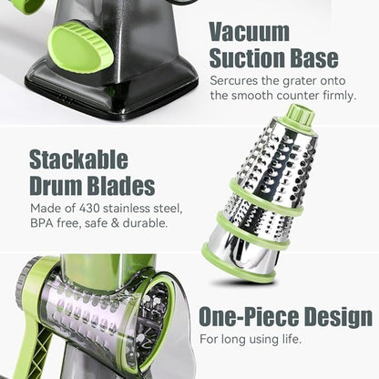 KEOUKE Rotary Cheese Grater Hand Crank Transparent - Image 5