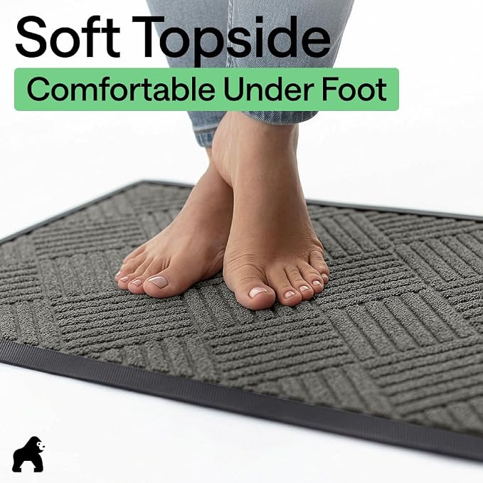 GORILLA GRIP 100% Waterproof All-Season WeatherMAX Doormat 35x23, US Designed - Image 8