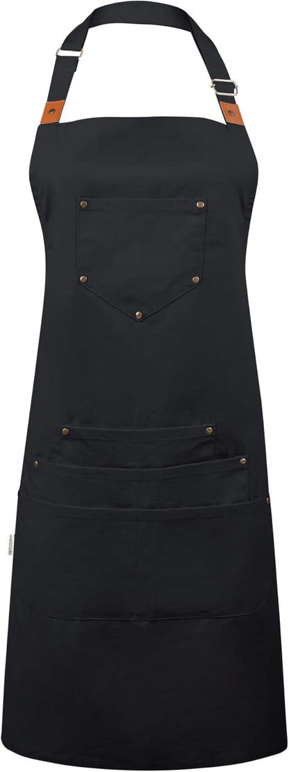 Cotton Canvas Apron for Women & Men – Adjustable Neck Strap & Waist Ties - Image 6