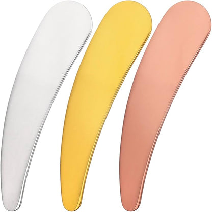 Pndeyo 3pcs Mini Metal Makeup Spatula, Reusable Cosmetic Cream Spatulas Spoon by Pndeyo