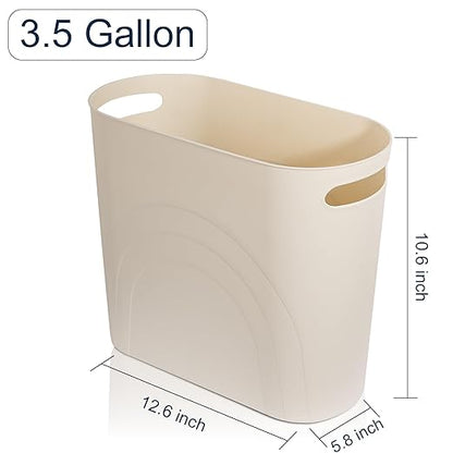 rejomiik Small Trash Can, 3.5 Gallon Slim Garbage Can Plastic Waste Basket - Image 6