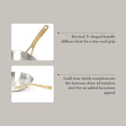 Martha Stewart Castelle 9.5-Inch Stainless Steel Frying Pan - Image 5