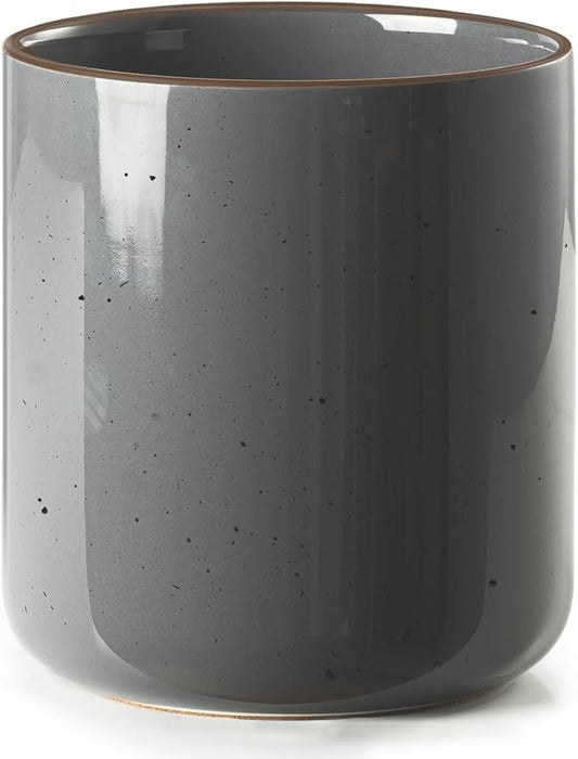 getstar Large Utensil Holder for Kitchen Counter, 7.2" Grey Ceramic Utensils by Getstar