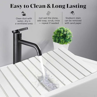 Large Stone Dish Drying Mats for Kitchen Counter, Fast Drying Collapsible Dish - Image 3