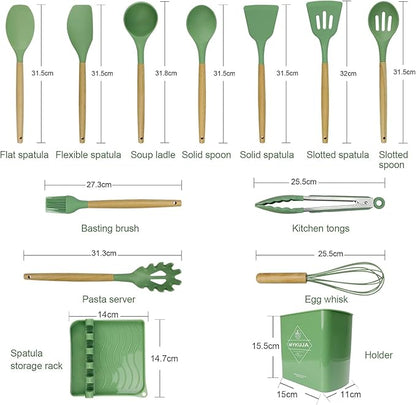 MYKUJA Silicone Cooking Utensils Set, Heat Resistant Kitchen Utensils Set - Image 3