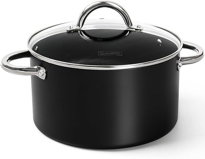 MICHELANGELO Stock Pot with Lid, Nonstick Cooking Pot, 6 Quart Soup Pot with Lid by Michelangelo