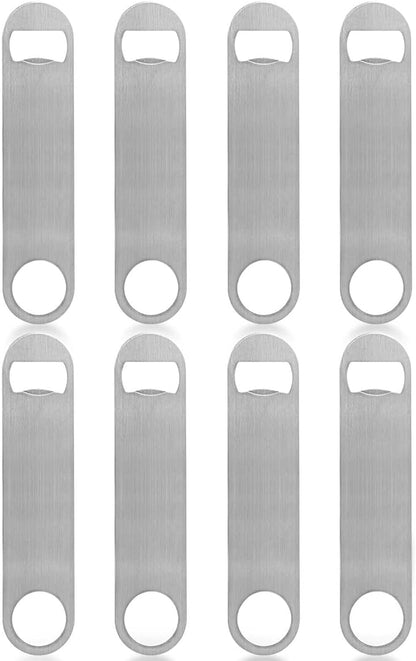 KISEER Heavy Duty Stainless Steel Flat Bottle Opener, 8 Pack Beer Bottle Opener by KISEER