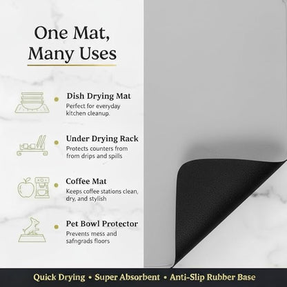 Dish Drying Mat Super Absorbent – 17" x 31" Coffee Mat - Image 3