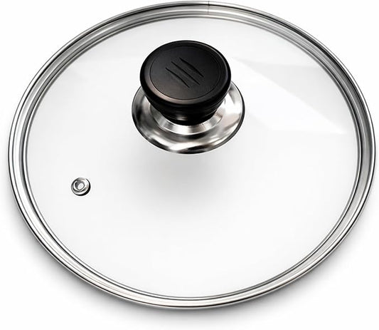 8 Inch Glass Lid for Frying Pan – Tempered Transparent Pot Lid by Unknown