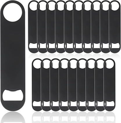 QTLCOHD 20 Pack Flat Bottle Opener 7 Inch Stainless Steel Bottle Openers Bulk by WelcomeToQTLCOHD