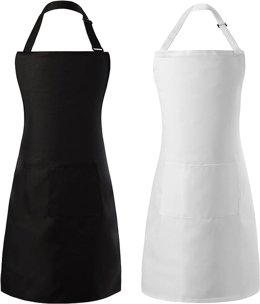 Tosewever 2 Pack Adjustable Bib Apron, Waterdrop Resistant Aprons by Tosewever