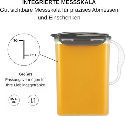 LocknLock Aqua Fridge Door Water Jug | Clear Pitcher | BPA Free Plastic Pitcher - Image 7
