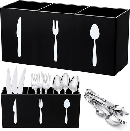 Suzile Acrylic Cutlery Storage Organizer Bin Silverware Caddy Countertop Knife by Suzile