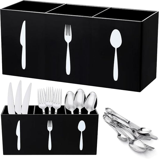 Suzile Acrylic Cutlery Storage Organizer Bin Silverware Caddy Countertop Knife by Suzile