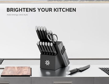 Knife Set - 15 PCS Kitchen Knife Set - Stainless Steel Knife Block Set - - Image 4