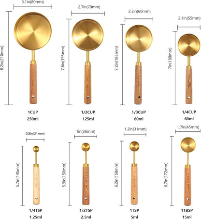 Gold Measuring Cups and Spoons Set - Image 2