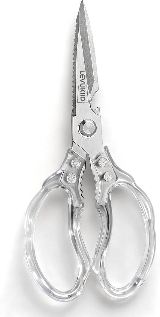 Kitchen Scissors, Transparent and Stylish Handle, Suitable by LEVUKIID
