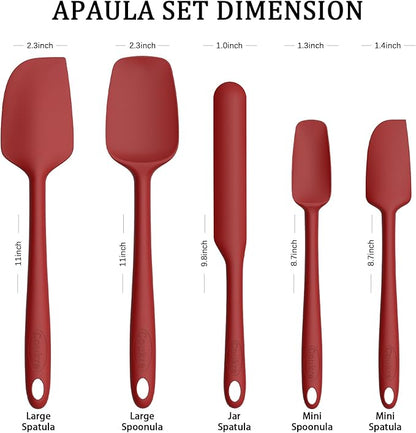 Coukre Silicone Spatula Set of 5, High Temperature Resistant, Food Grade - Image 2