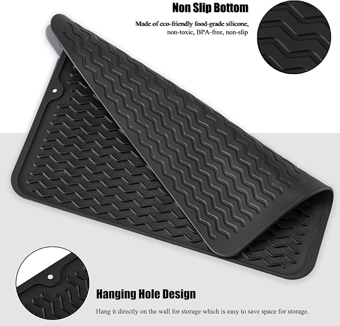 Large 24" x 18" Silicone Dish Drying Mat - Image 4