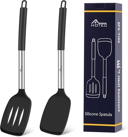 HOTEC Silicone Spatula Set of 2, High Heat-Resistant & BPA-Free Kitchen by Hotec
