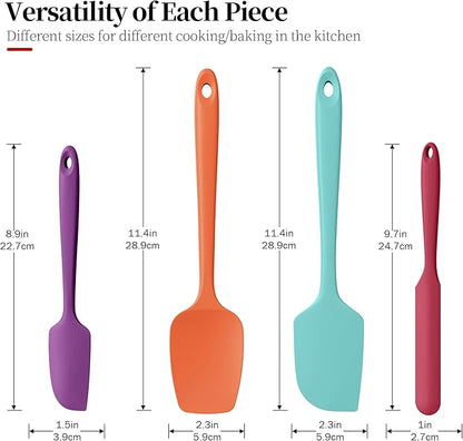 Heat Resistant Silicone Spatula Set of 4, Luxiwise 600ºF High Temp Baking - Image 2
