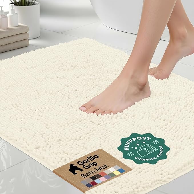 GORILLA GRIP Bath Rug Mat 36x24, Soft Absorbent Chenille, Quick Dry Microfiber by Unknown