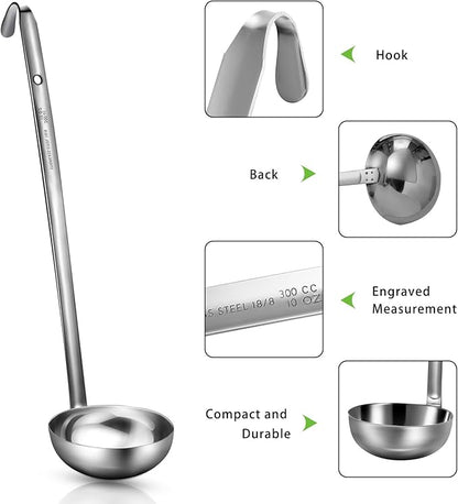 meekoo Stainless Steel Ladle Soup Handle Ladle - Image 5