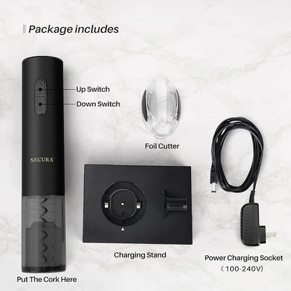 Secura Electric Wine Opener, Automatic Electric Wine Bottle Corkscrew Opener - Image 7
