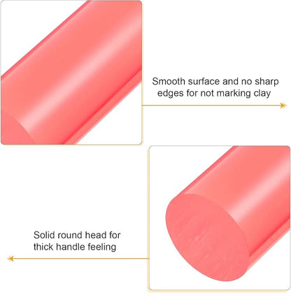 HARFINGTON Acrylic Clay Roller 8 Inch x 1 Inch Solid Non-Stick Plastic Round - Image 4
