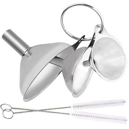 Metal Stainless Steel Funnel, Large Medium Small Funnel Set of 3, Food Grade - Image 7