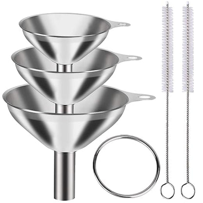 Metal Stainless Steel Funnel, Large Medium Small Funnel Set of 3, Food Grade by YLYL