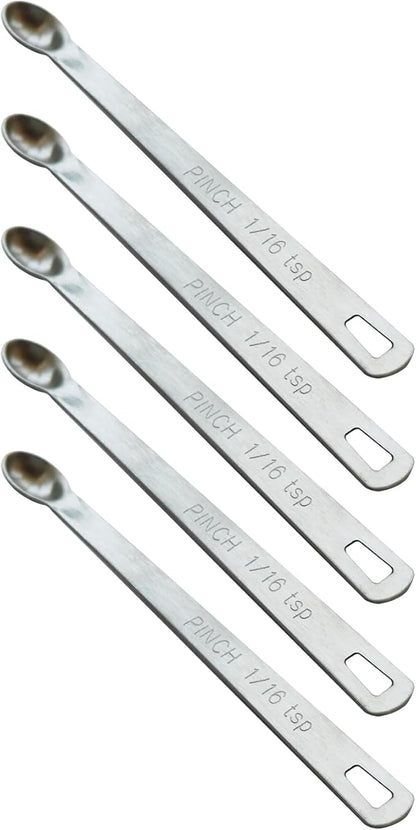 5PCS 1/16 Teaspoon Single Tiny Measuring Spoon, Small Individual Stainless by BERYLER