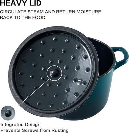 Flavehc Dutch Oven Pot with Lid 1.8 qt Cast Iron Dutch Oven - Image 3