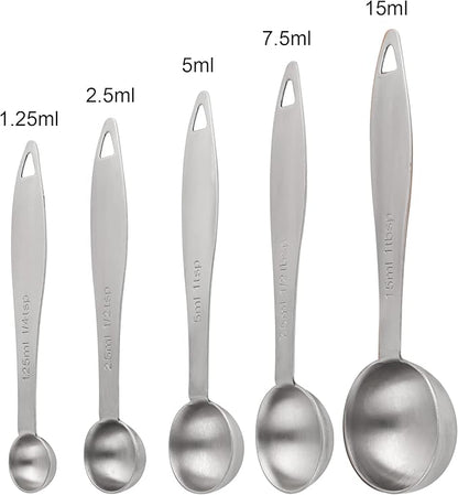 Measuring Cups and Spoons, 12 Piece Metric & US 18/8 Stainless Steel Measuring - Image 7