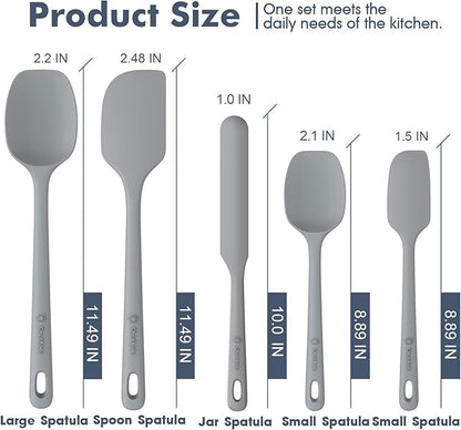 ChefAide 5 Pieces Silicone Spatula Set, Food Grade Rubber Spatula, Upgrade - Image 2