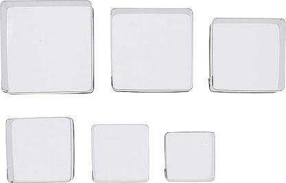 Ateco Plain Edge Square Cutters in Graduated Sizes, Stainless Steel - Image 2